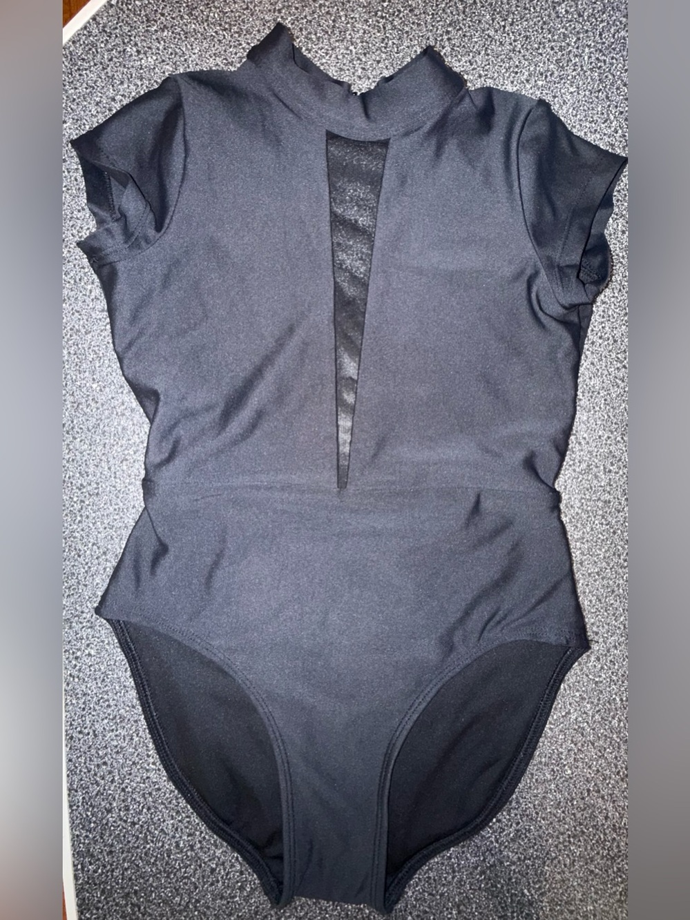 Oh La La Black Dance Leotard with Front Mesh Insert Size Child Medium